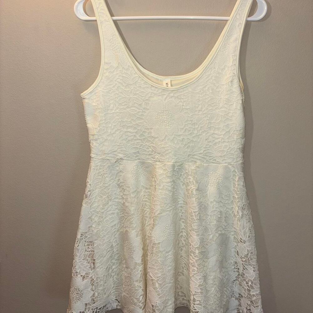 Aeropostale White Lace Mini Dress (Large)